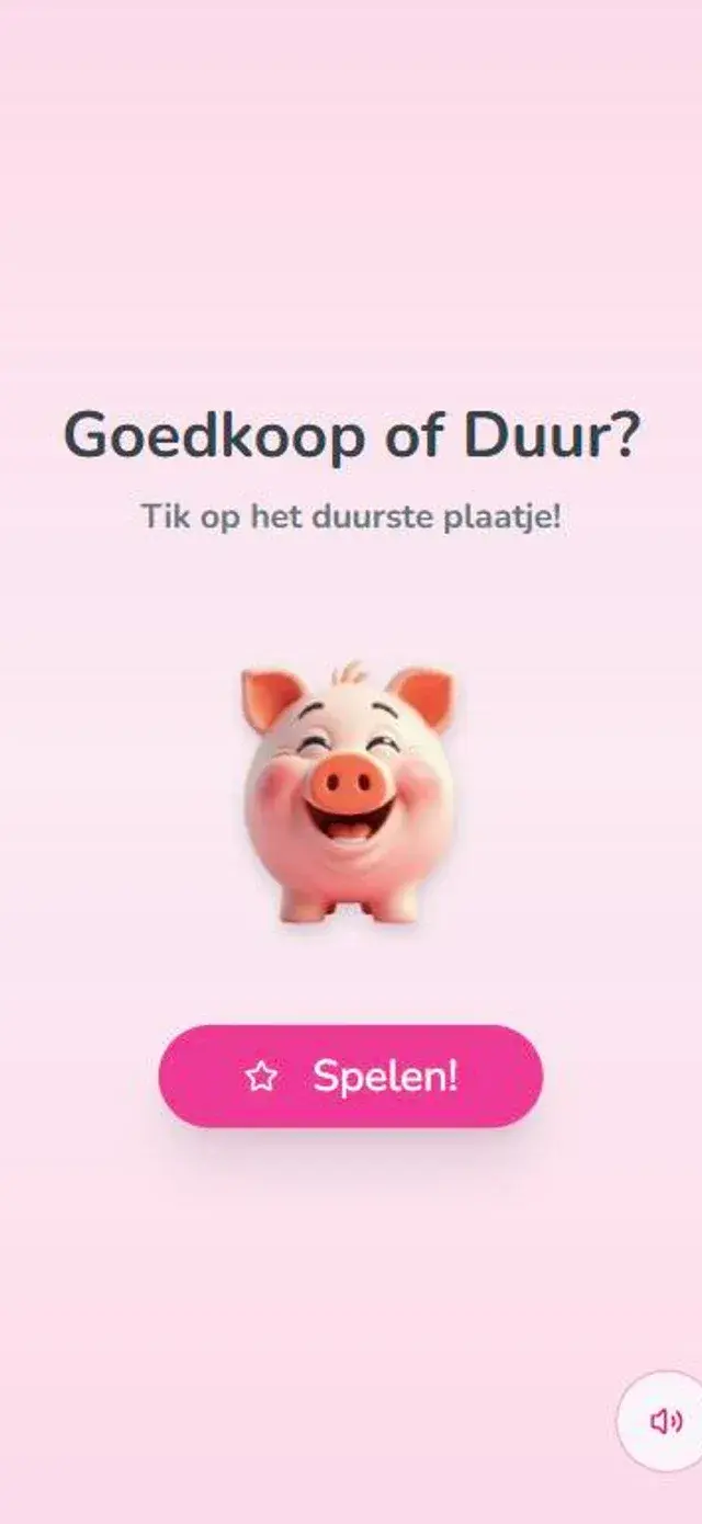 Het beginscherm van de missie Goedkoop of Duur
